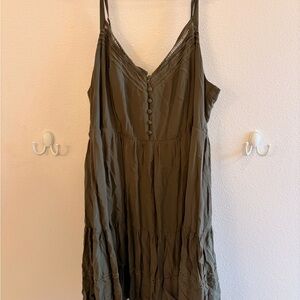 torrid Olive Green Ruffle-Top Sundress with Ring Strap